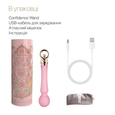 Вібромасажер з підігрівом Zalo Sweet Magic - Confidence Wand Fairy Pink