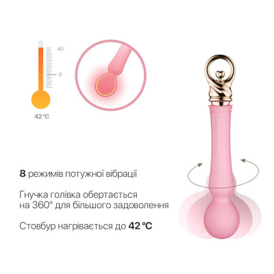 Вібромасажер з підігрівом Zalo Sweet Magic - Confidence Wand Fairy Pink