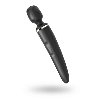 Вібромассажер Satisfyer Wand-er Woman (Чорний/Золотий), водонепроникний, потужний, розмір XXL