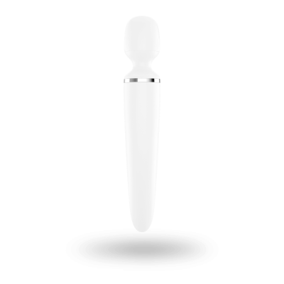 Вібромасажер Satisfyer Wand-er Woman (Білий/Хром), водонепроникний, потужний, розмір XXL