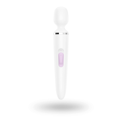 Вібромасажер Satisfyer Wand-er Woman (Білий/Хром), водонепроникний, потужний, розмір XXL