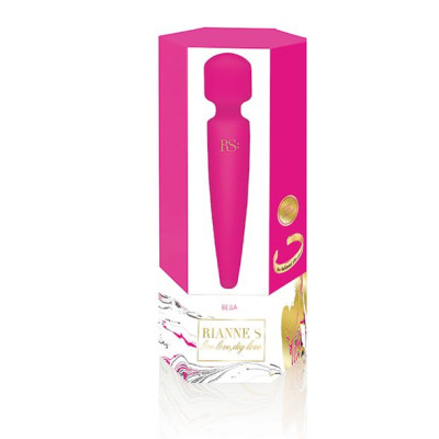 Вібромасажер Rianne S: Bella Mini Wand Rose, 10 режимів роботи, медичний силікон, подарункове пакова