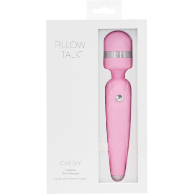 Розкішний вібромасажер PILLOW TALK - Cheeky Pink з кристалом Swarovsky, плавне підвищення потужності