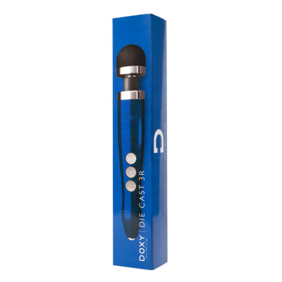 Вібромасажер DOXY Die Cast 3R Blue Flame, дуже потужний, металевий корпус