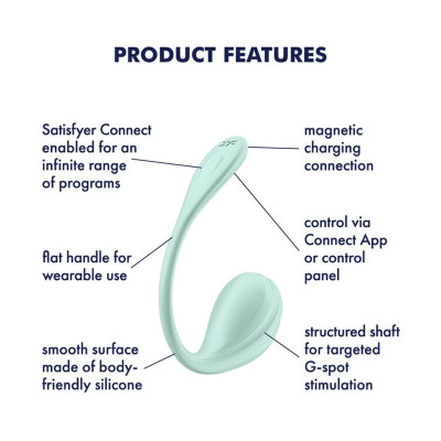 Віброяйце Satisfyer Smooth Petal Connect App Light Blue