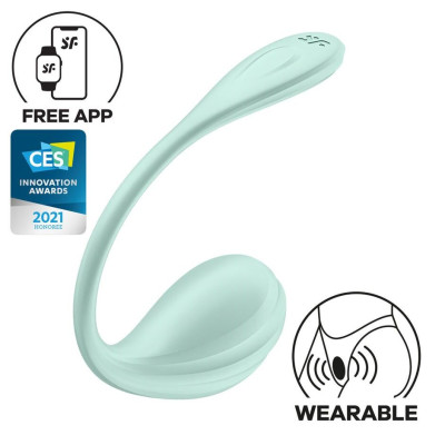 Віброяйце Satisfyer Smooth Petal Connect App Light Blue