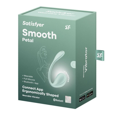 Віброяйце Satisfyer Smooth Petal Connect App Light Blue