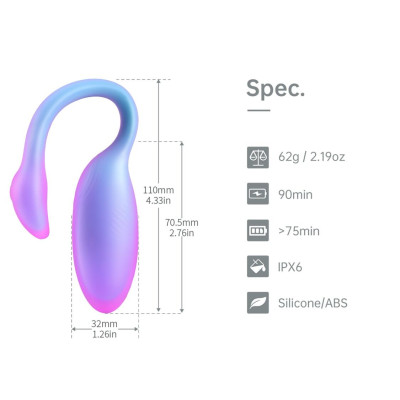 Смарт-віброяйце Magic Motion Flamingo Max Blue 2 в 1: віброяйце та тренажер Кегеля, 10 режимів Смарт-віброяйце Magic Motion Flamingo Max Blue 2 в 1: віброяйце та тренажер Кегеля, 10 режимів
