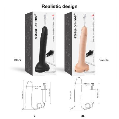 Фалоімітатор, що кінчає Strap-On-Me SQUIRTING CUM DILDO REALISTIC Black L Фалоімітатор, що кінчає Strap-On-Me SQUIRTING CUM DILDO REALISTIC Black L