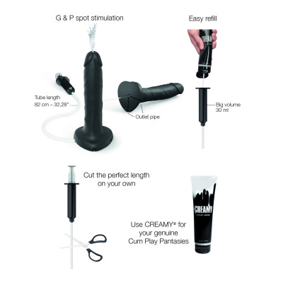 Фалоімітатор, що кінчає Strap-On-Me SQUIRTING CUM DILDO REALISTIC Black L Фалоімітатор, що кінчає Strap-On-Me SQUIRTING CUM DILDO REALISTIC Black L