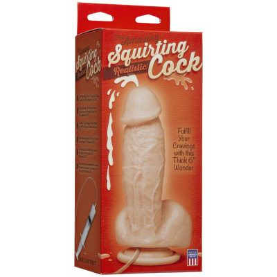 Фалоімітатор, що кінчає Doc Johnson The Amazing Squirting Realistic Cock, ПВХ, діаметр 5,1см Фалоімітатор, що кінчає Doc Johnson The Amazing Squirting Realistic Cock, ПВХ, діаметр 5,1см