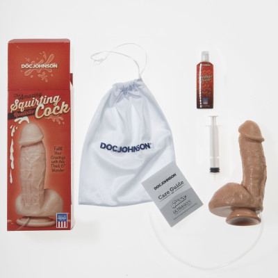 Фалоімітатор, що кінчає Doc Johnson The Amazing Squirting Realistic Cock, ПВХ, діаметр 5,1см Фалоімітатор, що кінчає Doc Johnson The Amazing Squirting Realistic Cock, ПВХ, діаметр 5,1см