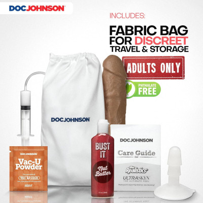 Фалоімітатор, що кінчає Doc Johnson The Realistic Cock ULTRASKYN - Squirting 9,5 Inch Caramel