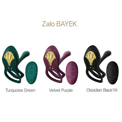 Смарт ерекційне кільце Zalo — BAYEK Obsidian Black, подвійне з ввідною частиною, пульт ДК