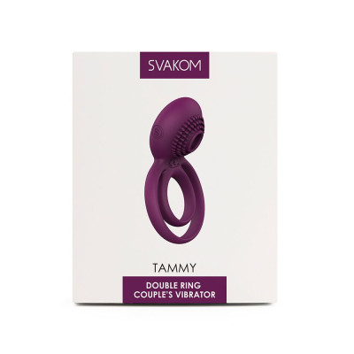 Подвійне ерекційне кільце з вібрацією Svakom Tammy Violet Подвійне ерекційне кільце з вібрацією Svakom Tammy Violet