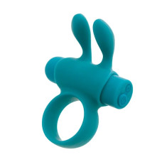 Ерекційне віброкільце S Pleasures Premium Rabbit Ring бірюзове, зі знімною віброкулею та вушками
