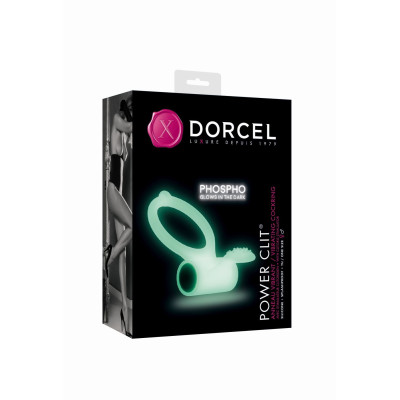 Ерекційне кільце Dorcel Power Clit White PHOSPHO з вібрацією, біле, світиться в темряві Ерекційне кільце Dorcel Power Clit White PHOSPHO з вібрацією, біле, світиться в темряві