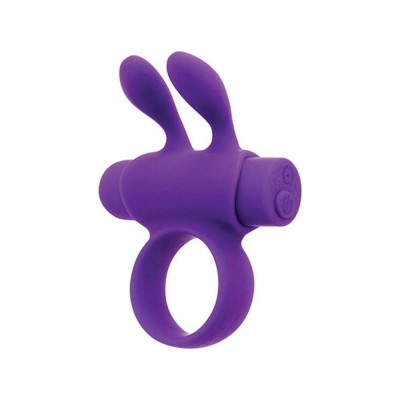 Ерекційне віброкільце S Pleasures Premium Rabbit Ring фіолетове, зі знімною віброкулею та вушками