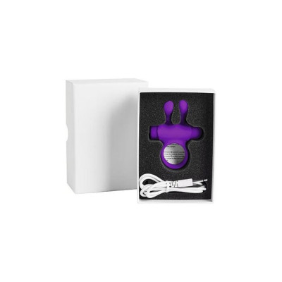 Ерекційне віброкільце S Pleasures Premium Rabbit Ring фіолетове, зі знімною віброкулею та вушками Ерекційне віброкільце S Pleasures Premium Rabbit Ring фіолетове, зі знімною віброкулею та вушками