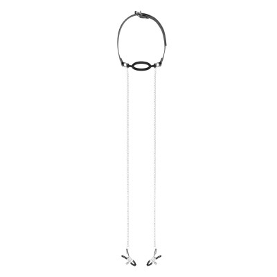 Затискачі для сосків з кляпом Bedroom Fantasies Nipple Clamps & Silicone Gag Ring