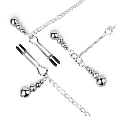 Затискачі для сосків та клітора Bedroom Fantasies: Nipple and Clitoris Clamps - Silver