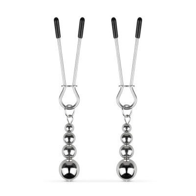 Затискачі для сосків Bedroom Fantasies: Nipple Clamps with Beaded Chain - Silver