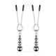 Затискачі для сосків Bedroom Fantasies: Nipple Clamps with Beaded Chain - Silver-2