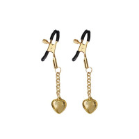 Затискачі для сосків Liebe Seele Solid Heart Nipple Clamps Gold