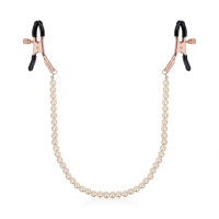 Затискачі для сосків з перлинним ланцюжком Rosy Gold - Nipple Clamps Pearls