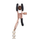 Затискачі для сосків з перлинним ланцюжком Rosy Gold - Nipple Clamps Pearls-3